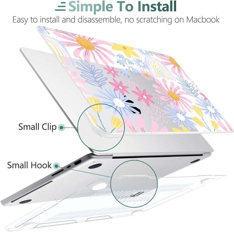 DONGKE Case for M5 MacBook Pro 14 inch 2025 2024-2021 M4 M3 M2 M1, Plastic Hard Shell Cover Compatible with A3434 A3112 A3401 A3185 A2992 A2779 A2442, Retina XDR Display & Touch ID, Florals - Image 3